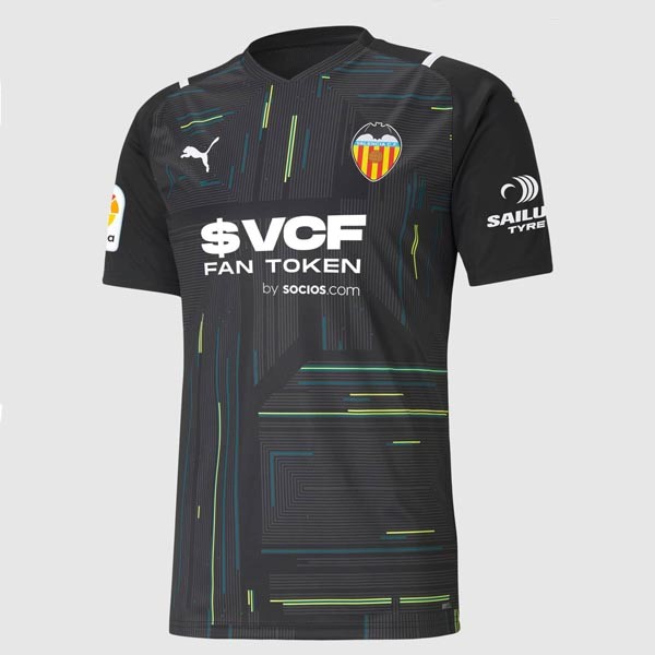 Thailand Trikot Valencia Torwart 2021-2022 Schwarz Günstige Fußballtrikots